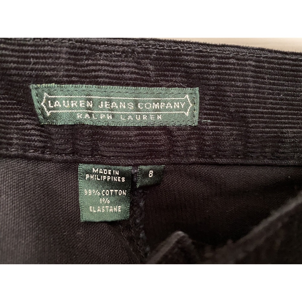 Great Pre-Owned Ralph Lauren corduroy Jean women SiZE 8 Regular Color Black - Picture 7 of 7